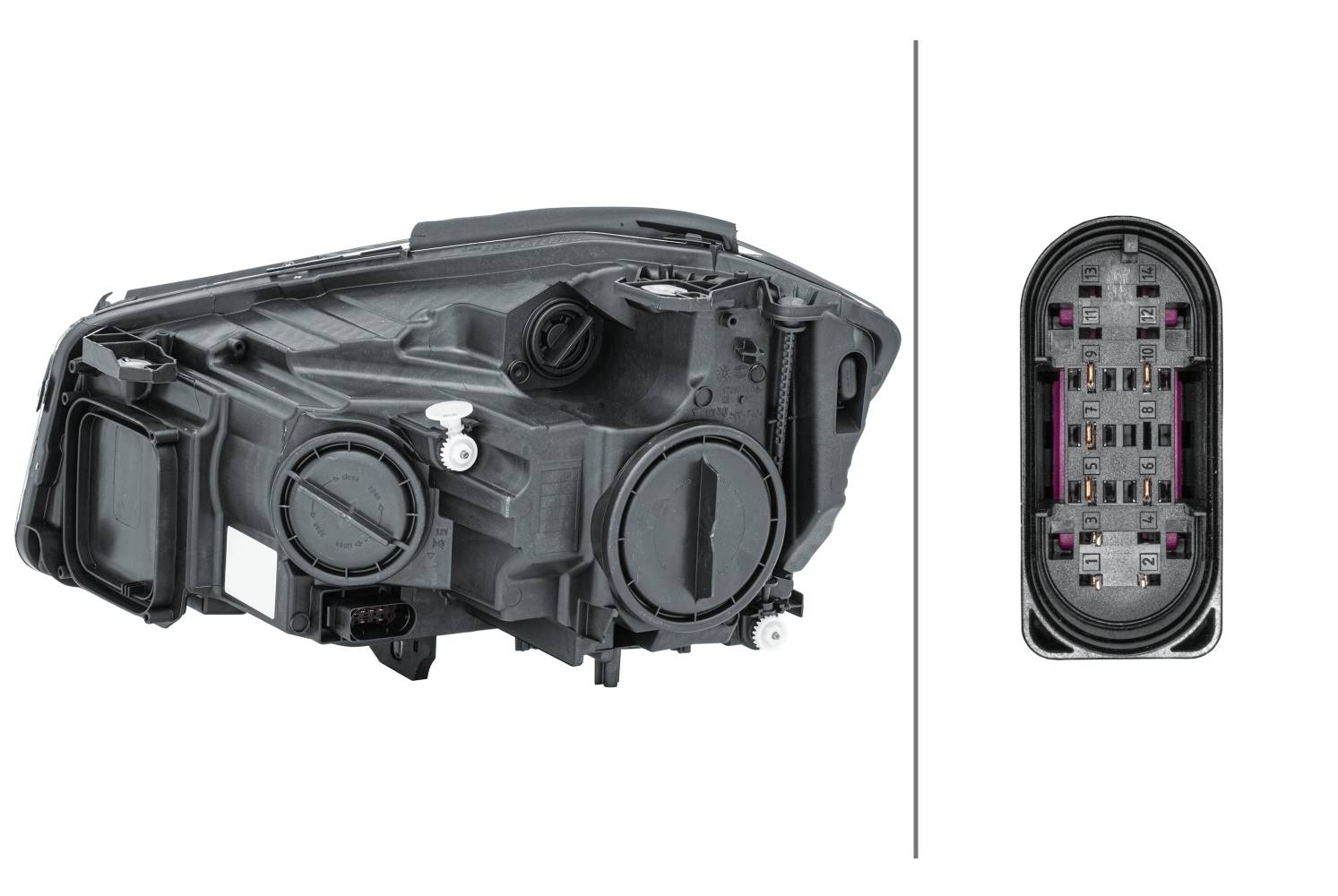 HELLA 1EG 010 818-121 Halogen-Hauptscheinwerfer - rechts - für u.a. MB A-Class (W176)