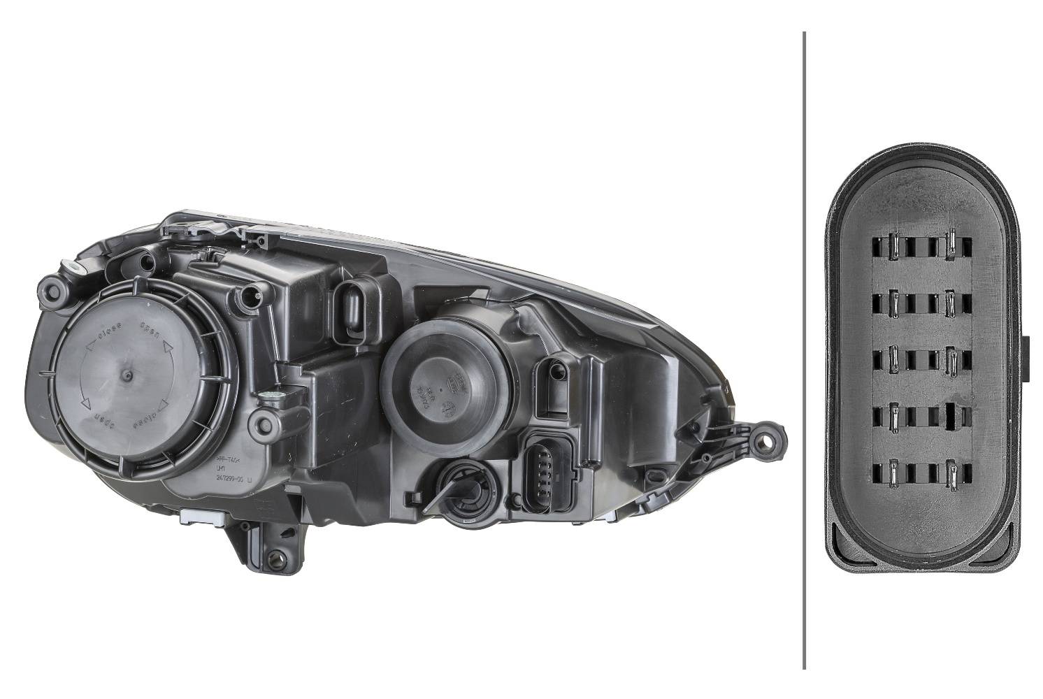 HELLA 1EG 247 007-581 Halogen-Hauptscheinwerfer - rechts - für u.a. VW Golf V (1K1)