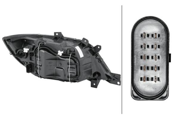 HELLA 1EH 246 047-051 Halogen-Hauptscheinwerfer - links - für u.a. MB Sprinter 3-T Platform/Chassis