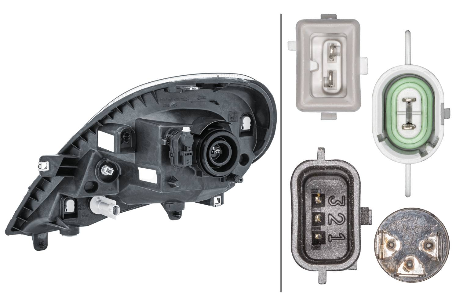 HELLA 1EH 354 541-021 Halogen-Hauptscheinwerfer - rechts - für u.a. Renault Trafic II Box (Fl)