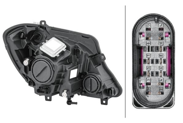 HELLA 1EJ 011 030-311 Bi-Xenon/FF/LED-Hauptscheinwerfer - links - für u.a. MB Sprinter 3,5-T Box (90