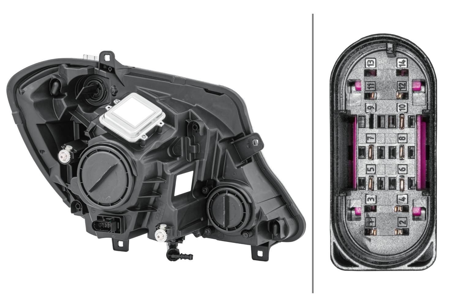 HELLA 1EJ 011 030-311 Bi-Xenon/FF/LED-Hauptscheinwerfer - links - für u.a. MB Sprinter 3,5-T Box (90