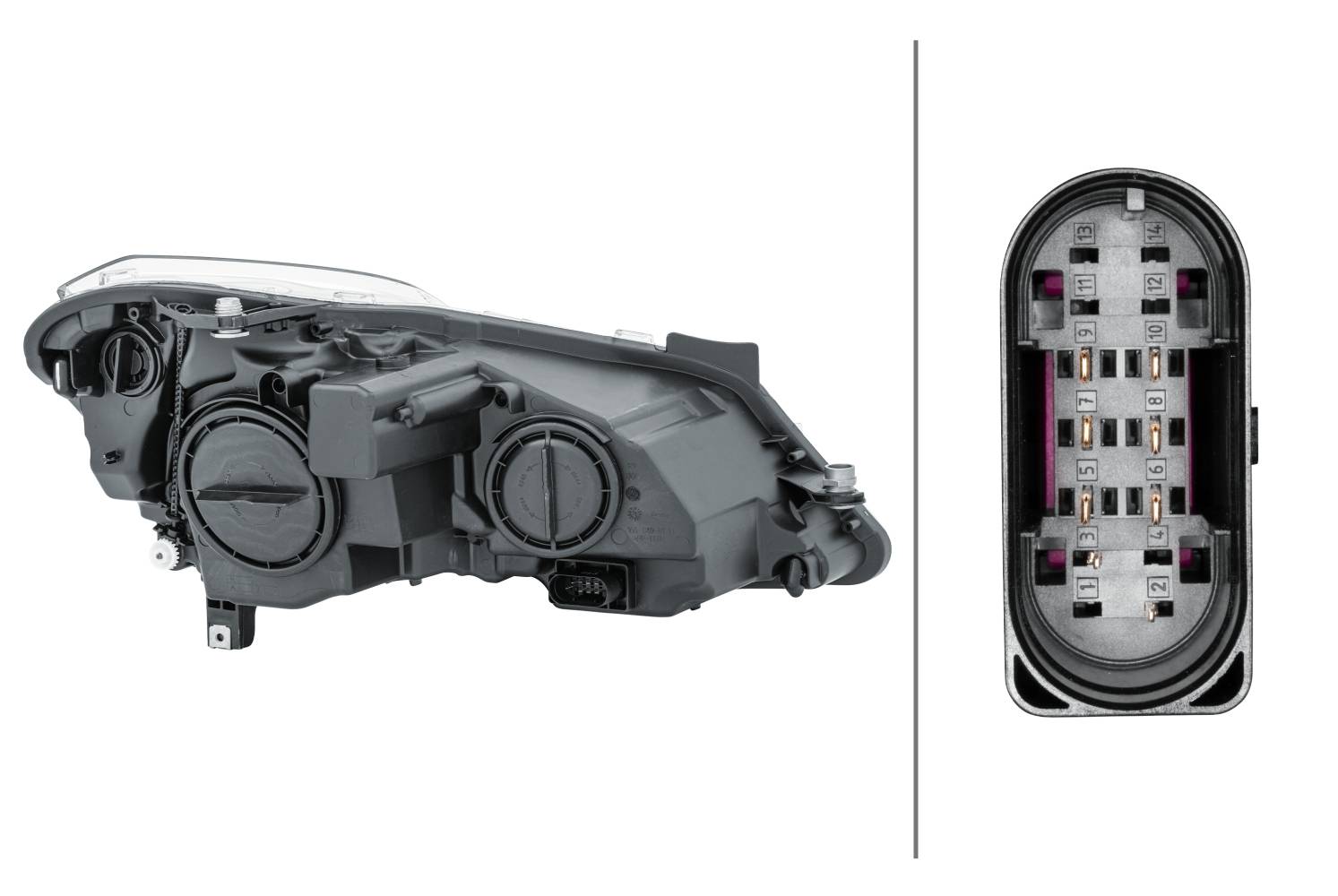 HELLA 1EL 009 647-911 DE/Halogen-Hauptscheinwerfer - links - für u.a. MB E-Class Coupe (C207)