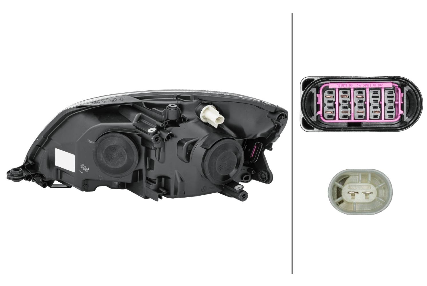 HELLA 1EL 010 417-501 DE/FF/Halogen-Hauptscheinwerfer - rechts - für u.a. Skoda Fabia II (542)
