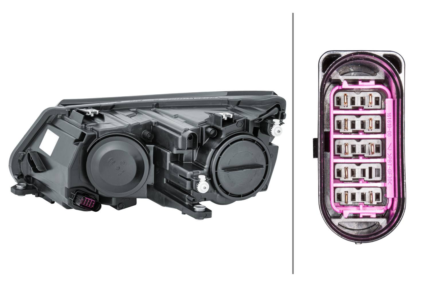 HELLA 1EL 010 749-221 FF/Halogen-Hauptscheinwerfer - rechts - für u.a. VW (SVW) Tiguan (591, 592)