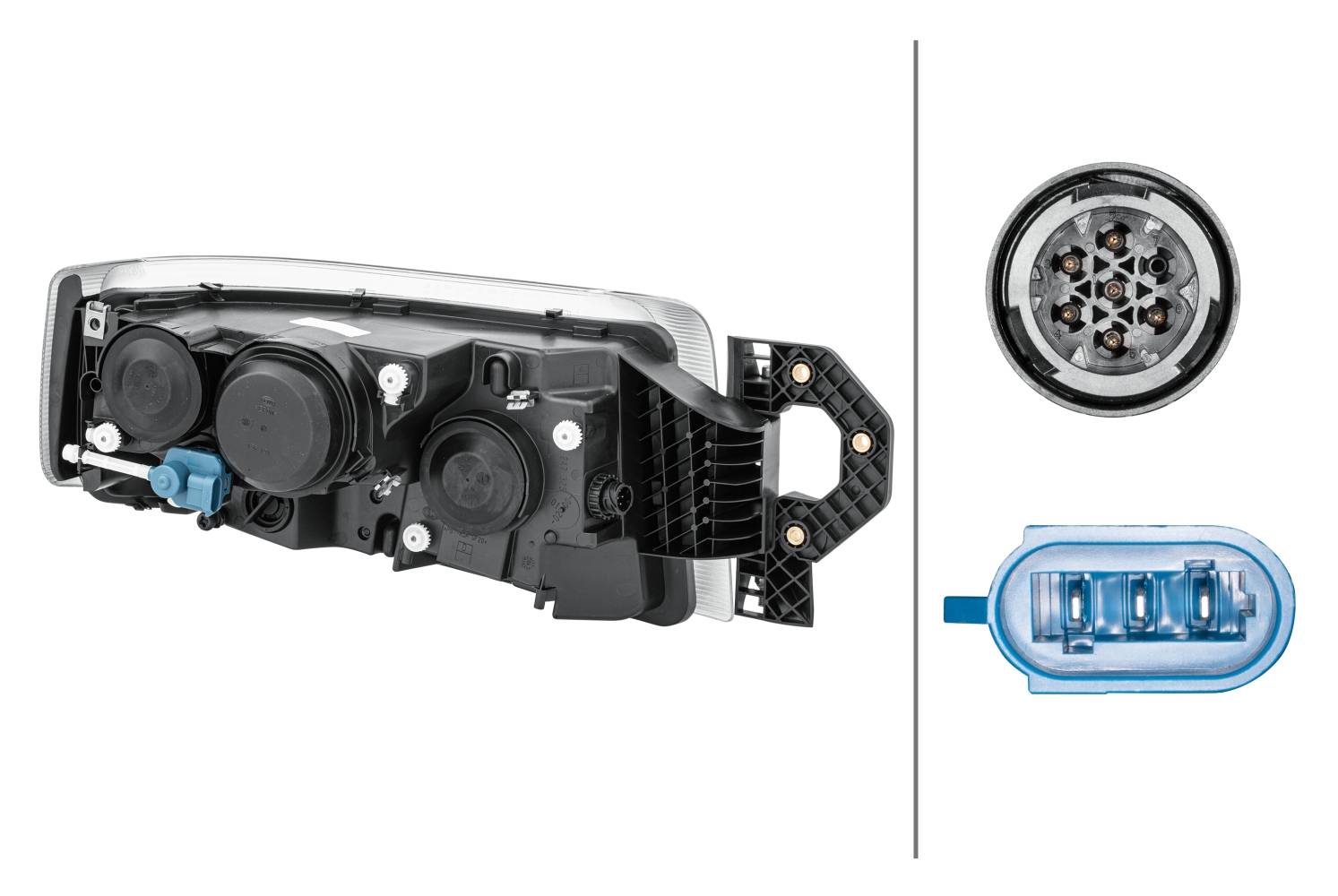 HELLA 1EL 011 899-411 DE/Halogen-Hauptscheinwerfer - links - für u.a. Renault Trucks Premium II Rout