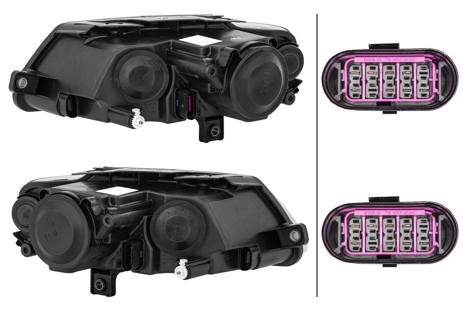HELLA 1EL 247 014-831 DE/Halogen-Hauptscheinwerfersatz - 12V - Optischer Eindruck: schwarz - Referen