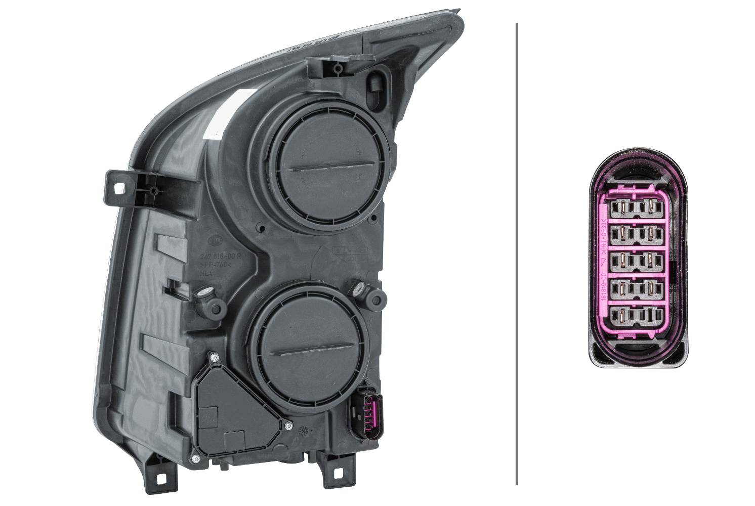 HELLA 1ER 247 017-061 FF/Halogen-Hauptscheinwerfer - rechts - für u.a. VW Crafter 30-50 Box (2E_)
