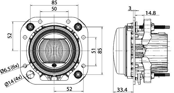 HELLA 1F0 011 988-121 DE/LED-Fernscheinwerfer - 90mm Performance L4060 - 12/24V - Einbau - Stecker: