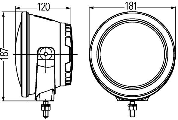 HELLA 1F3 011 815-031 LED-Fernscheinwerfer - Luminator Compact LED - 12/24V - Anbau