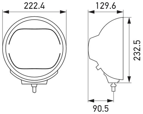 HELLA 1F8 016 560-021 Fernscheinwerfer - Luminator LED - 12/24V - rund - Referenzzahl: 25 - Anbau -