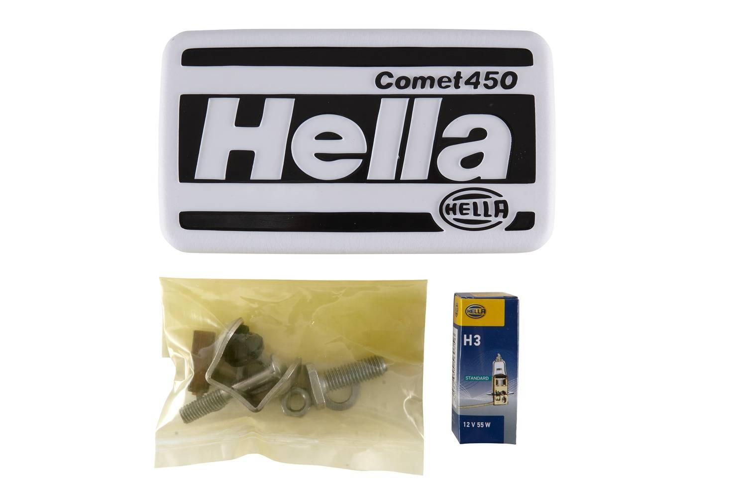 HELLA 1FB 005 860-261 Halogen-Fernscheinwerfer - Comet 450 - 12V - Anbau - Lichtscheibenfarbe: gelb