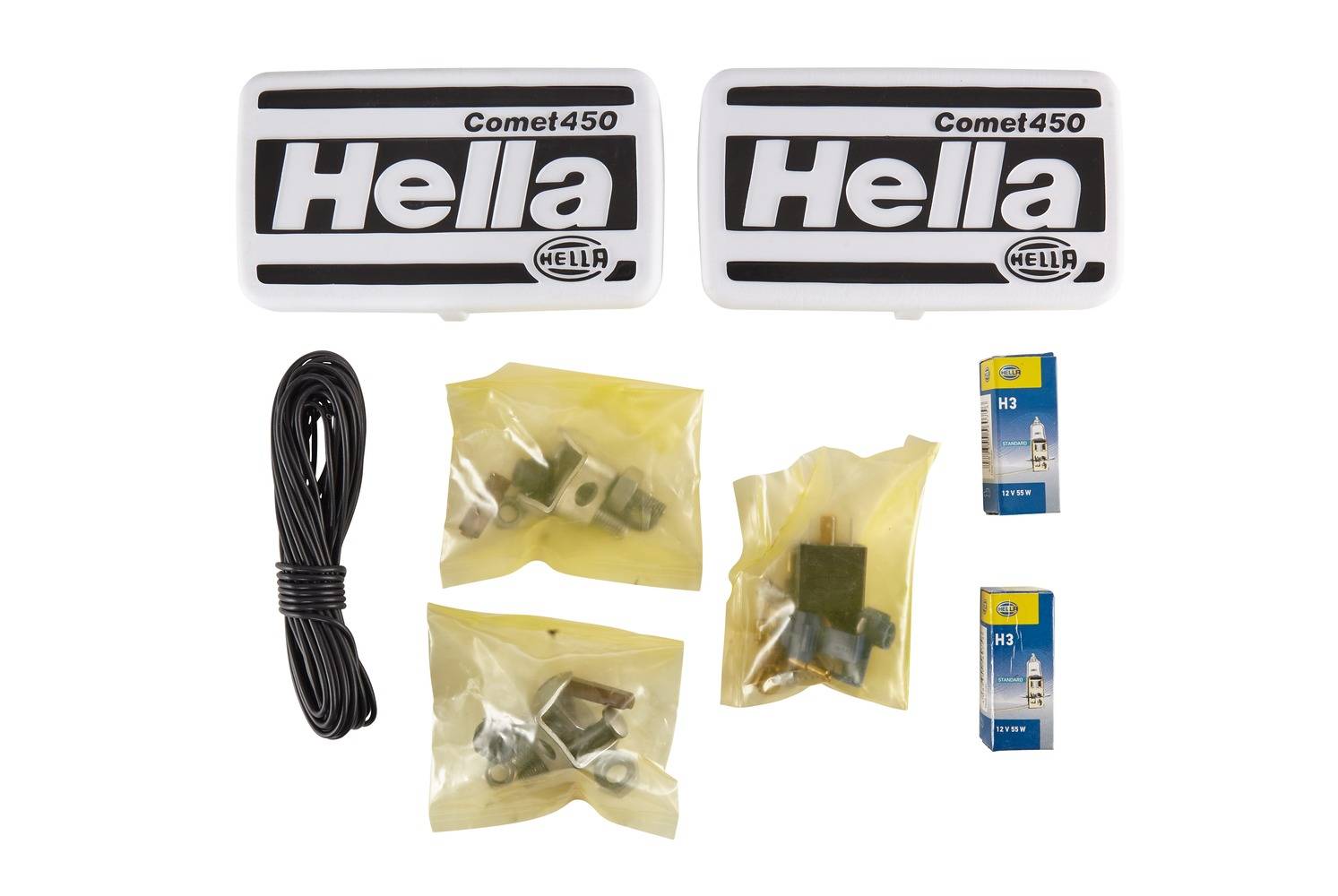 HELLA 1FB 005 860-631 Halogen-Fernscheinwerfersatz - Comet 450 - 12V - Referenzzahl: 17.5 - Anbau -