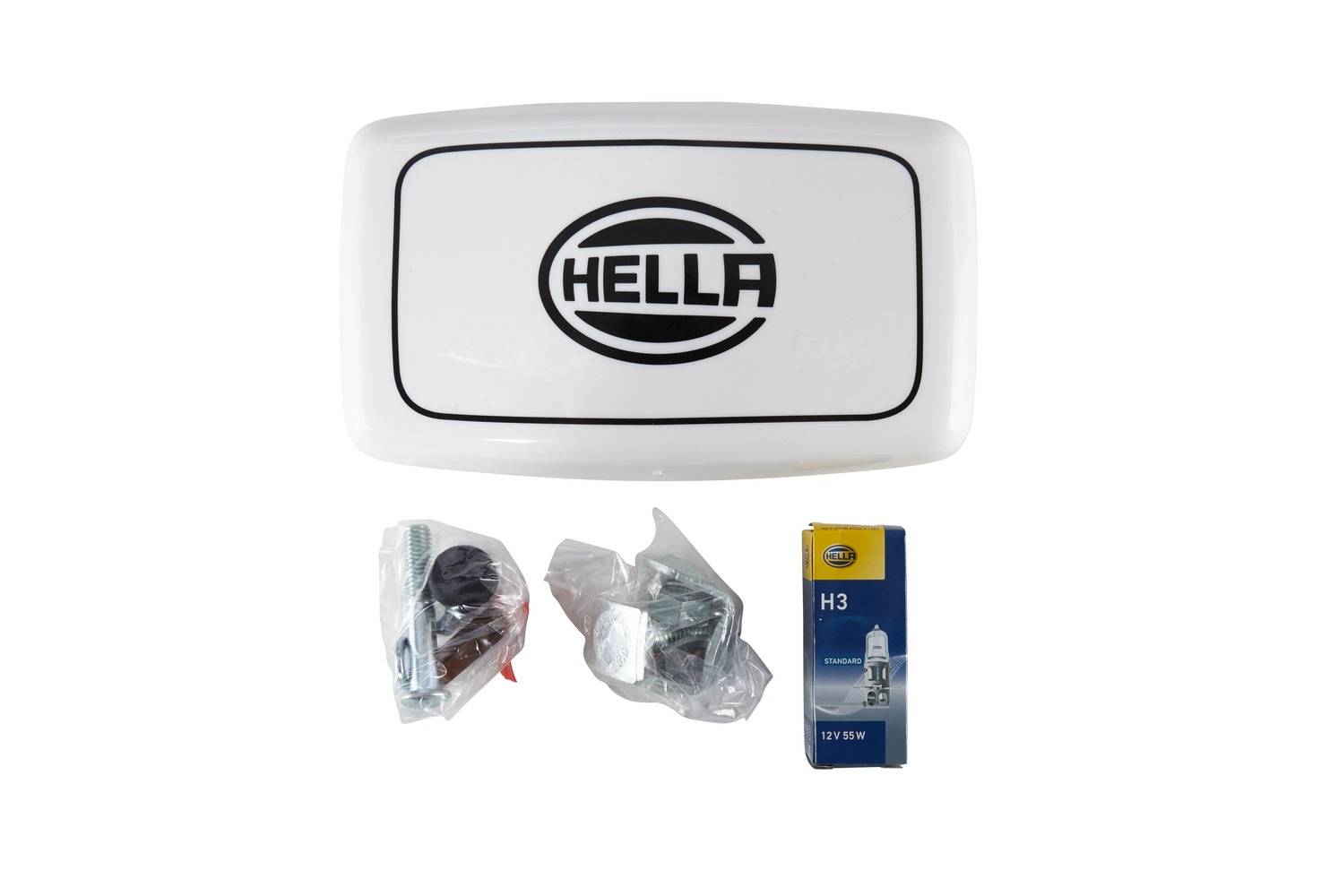 HELLA 1FB 010 951-011 FF/Halogen-Fernscheinwerfer - Comet FF 450 - 12V - rechteckig - Anbau - glaskl