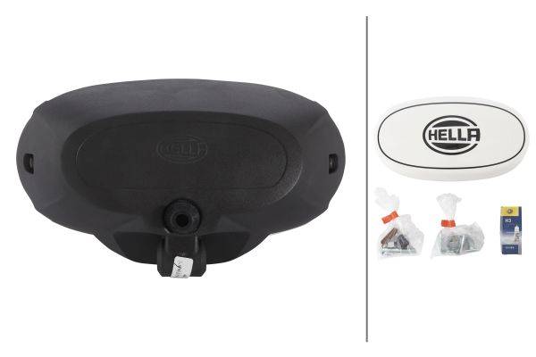 HELLA 1FD 010 953-011 FF/Halogen-Fernscheinwerfer - Comet FF 550 - 12V - oval - Anbau - glasklare St