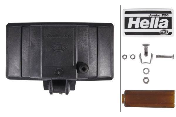 HELLA 1FE 006 300-121 Halogen-Fernscheinwerfer - Jumbo 220 - 12/24V - Referenzzahl: 37.5 - Anbau - L