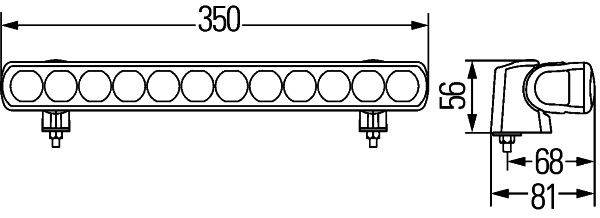 HELLA 1FJ 958 040-001 LED-Fernscheinwerfer - Light Bar LB350 - 12/24V - rechteckig - Referenzzahl: 2