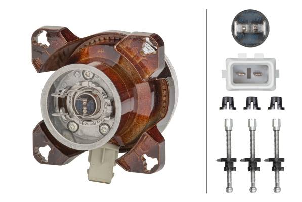 HELLA 1K0 008 191-001 FF/Halogen-Scheinwerfereinsatz, Fernscheinwerfer - 90mm Essential - 12V - rund
