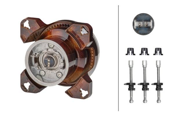 HELLA 1K0 008 191-011 FF/Halogen-Scheinwerfereinsatz, Fernscheinwerfer - 90mm Essential - 12V - rund