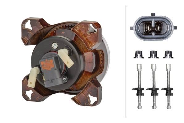 HELLA 1K0 008 191-051 FF/Halogen-Scheinwerfereinsatz, Fernscheinwerfer - 90mm Essential - 12V - rund