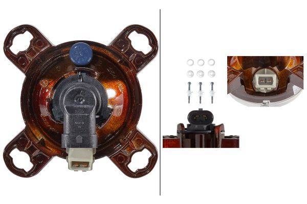 HELLA 1K0 247 043-021 DE/FF/Halogen-Hauptscheinwerfer - 90mm Performance - 24V - rund - Referenzzahl