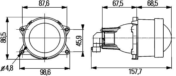 HELLA 1KL 998 570-021 DE/Halogen-Hauptscheinwerfer - Modul 60 - 12V - rund - Referenzzahl: 12.5 - Ei