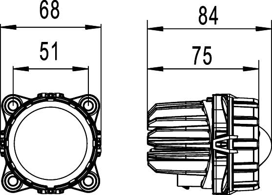HELLA 1KL 998 670-031 LED/symmetrisch-Fernscheinwerfer - Modul 60 - 12V - Einbau - Stecker: HB3