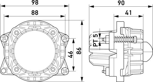 HELLA 1KL 998 670-051 LED/symmetrisch-Fernscheinwerfer - Modul 60 - 12V - Einbau - Stecker: HB3