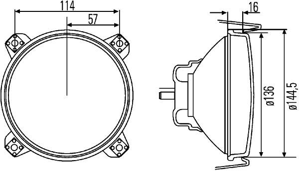 HELLA 1A3 005 649-007 Halogen-Hauptscheinwerfer - 12V - rund - Einbau - links/rechts
