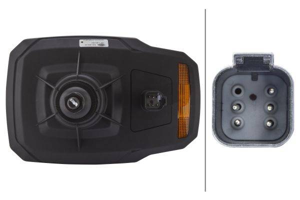 HELLA 1LA 328 450-041 Hauptscheinwerfer - 12V - Einbau - Lichtscheibenfarbe: gelb - Stecker: DEUTSCH