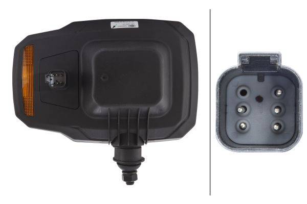 HELLA 1LA 328 450-311 Hauptscheinwerfer - 12V - Einbau - Lichtscheibenfarbe: gelb - Stecker: DEUTSCH