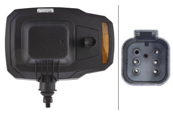 HELLA 1LA 328 450-321 Hauptscheinwerfer - 12V - Einbau - Lichtscheibenfarbe: gelb - Stecker: DEUTSCH