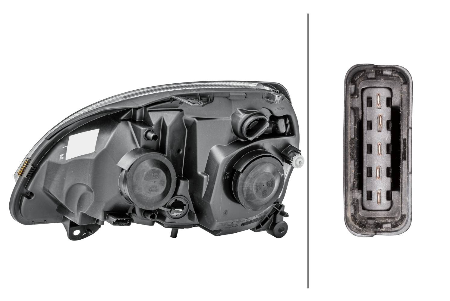 HELLA 1LB 008 461-761 Halogen-Hauptscheinwerfer - rechts - für u.a. Renault Clio II (Bb_, Cb_)