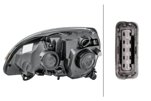 HELLA 1LB 008 461-761 Halogen-Hauptscheinwerfer - rechts - für u.a. Renault Clio II (Bb_, Cb_)