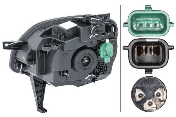 HELLA 1LD 011 561-041 Halogen-Hauptscheinwerfer - rechts - für u.a. Renault Twingo III (Bcm_)