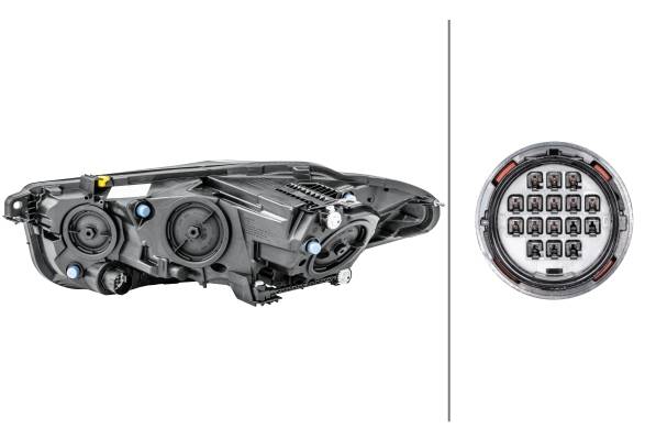 HELLA 1LH 011 811-141 FF/Halogen/LED-Hauptscheinwerfer - rechts - für u.a. Jaguar Xe (X760)