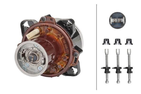 HELLA 1LL 008 193-117 asymmetrisch/DE/Halogen-Scheinwerfereinsatz, Hauptscheinwerfer - 90mm Essentia