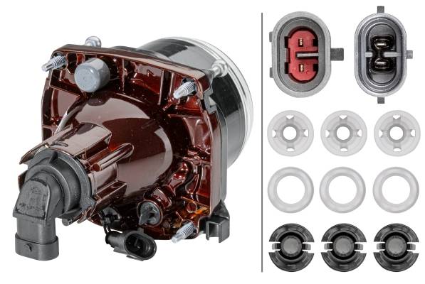 HELLA 1LL 009 998-011 DE/FF/Halogen-Hauptscheinwerfer - 90mm Performance - 12V - rund - Einbau - geh