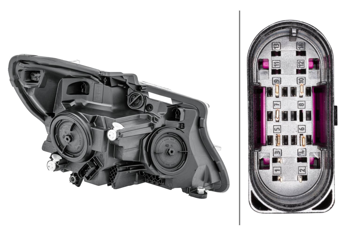 HELLA 1LL 011 284-891 FF/Halogen-Hauptscheinwerfer - links - für u.a. MB V-Class (W447)