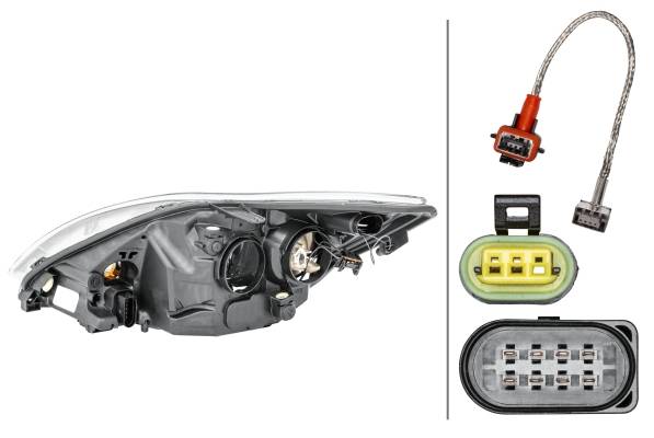 HELLA 1LL 354 807-081 Bi-Xenon-Hauptscheinwerfer - rechts - für u.a. Ford Focus II (Da_, Hcp, Dp)