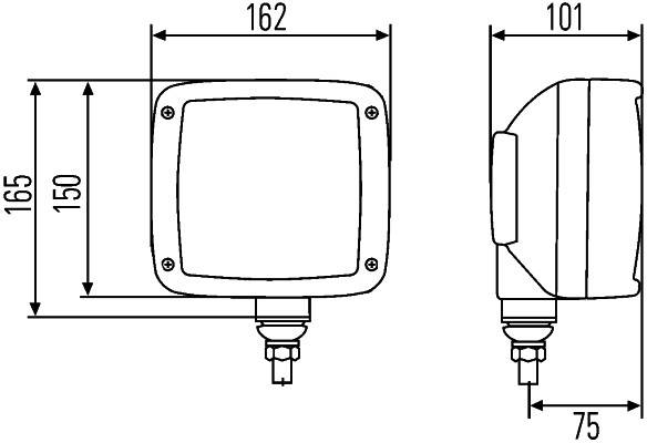 HELLA 1SA 996 120-801 Hauptscheinwerfer - 12V - Anbau - Stecker: AMP - 4-polig - links/rechts