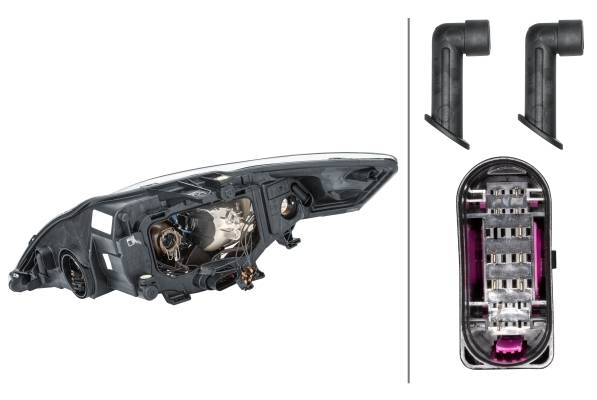 HELLA 1ZL 010 541-081 DE/Halogen-Hauptscheinwerfer - rechts - für u.a. Ford Mondeo IV Turnier (Ba7)
