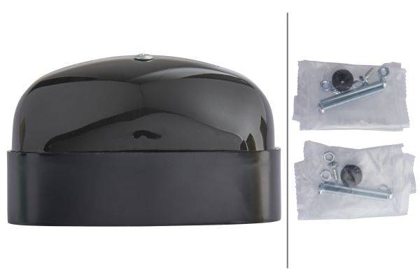 HELLA 2KA 001 386-281 Kennzeichenleuchte - 12V - Anbau - Lichtscheibenfarbe: glasklar - Stecker: Fla