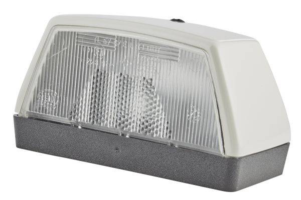HELLA 2KA 003 389-001 Kennzeichenleuchte - 12/24/6V - Anbau/Schraubanschluss - Stecker: Flachstecker