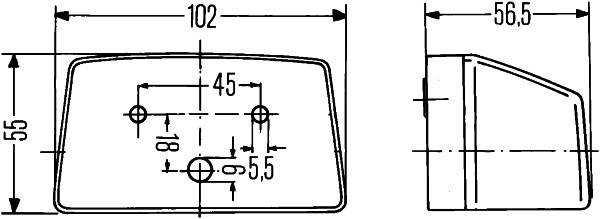 HELLA 2KA 003 389-011 Kennzeichenleuchte - Anbau - links/rechts