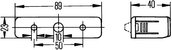 HELLA 2KA 006 896-001 Kennzeichenleuchte - Anbau - links/rechts