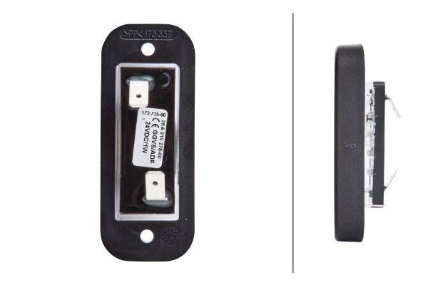 HELLA 2KA 010 278-011 Kennzeichenleuchte - LED - 24V - Einbau - LED-Lichtfarbe: weiß - Stecker: Flac