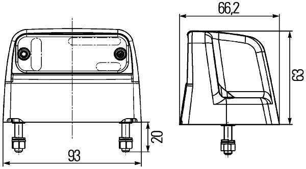 HELLA 2KA 012 271-271 Kennzeichenleuchte - LED - 12/24V - Anbau - Kabel: 1300mm - Stecker: EasyConn
