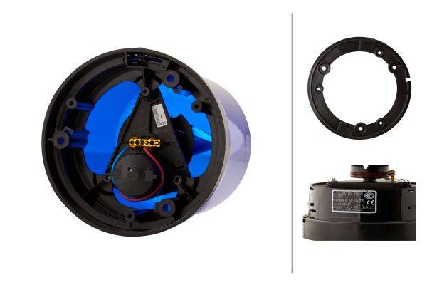 HELLA 2RL 004 958-011 Halogen-Rundumkennleuchte - KL 700 - 24V - rund - Anbau - blau - Aufbau