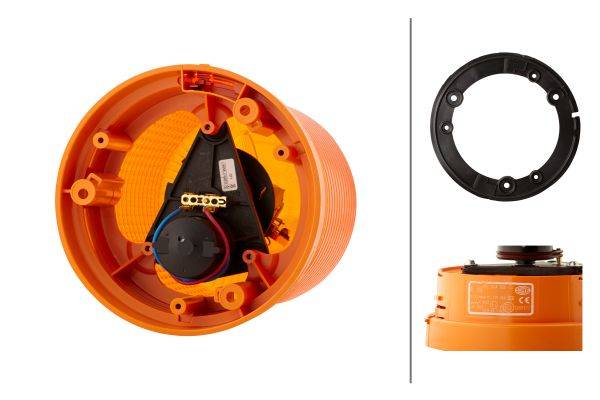 HELLA 2RL 004 958-101 Halogen-Rundumkennleuchte - KL 700 - 12V - gelb - rund - Anbau/geschraubt - ge